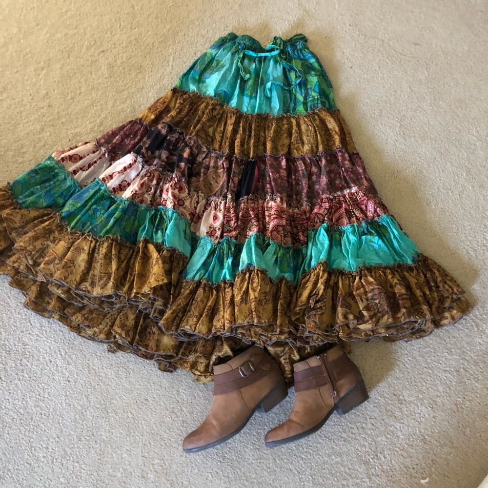 Boho ruffle skirt